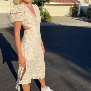 NWT Rahi Perrie midi backless dress eyelet